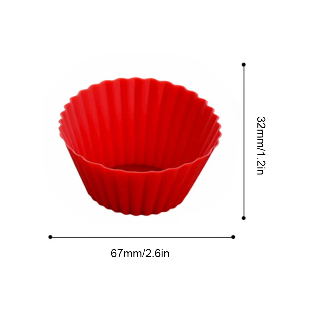 12 Pcs Reusable Silicone Baking Cupcake Molds