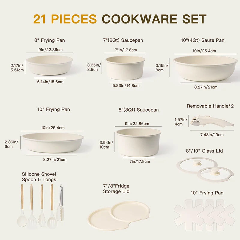 21 Piece Non-Stick Ceramic pots and pans