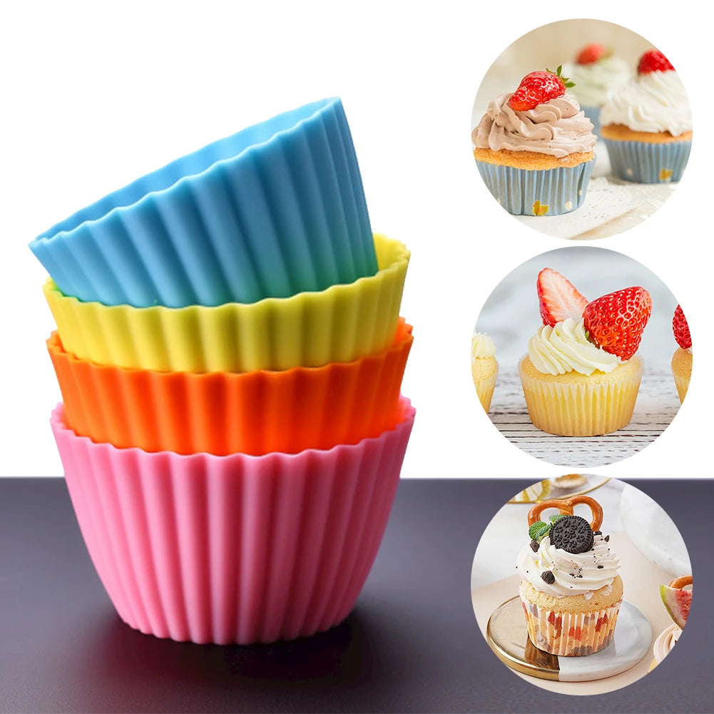 12 Pcs Reusable Silicone Baking Muffin Cup