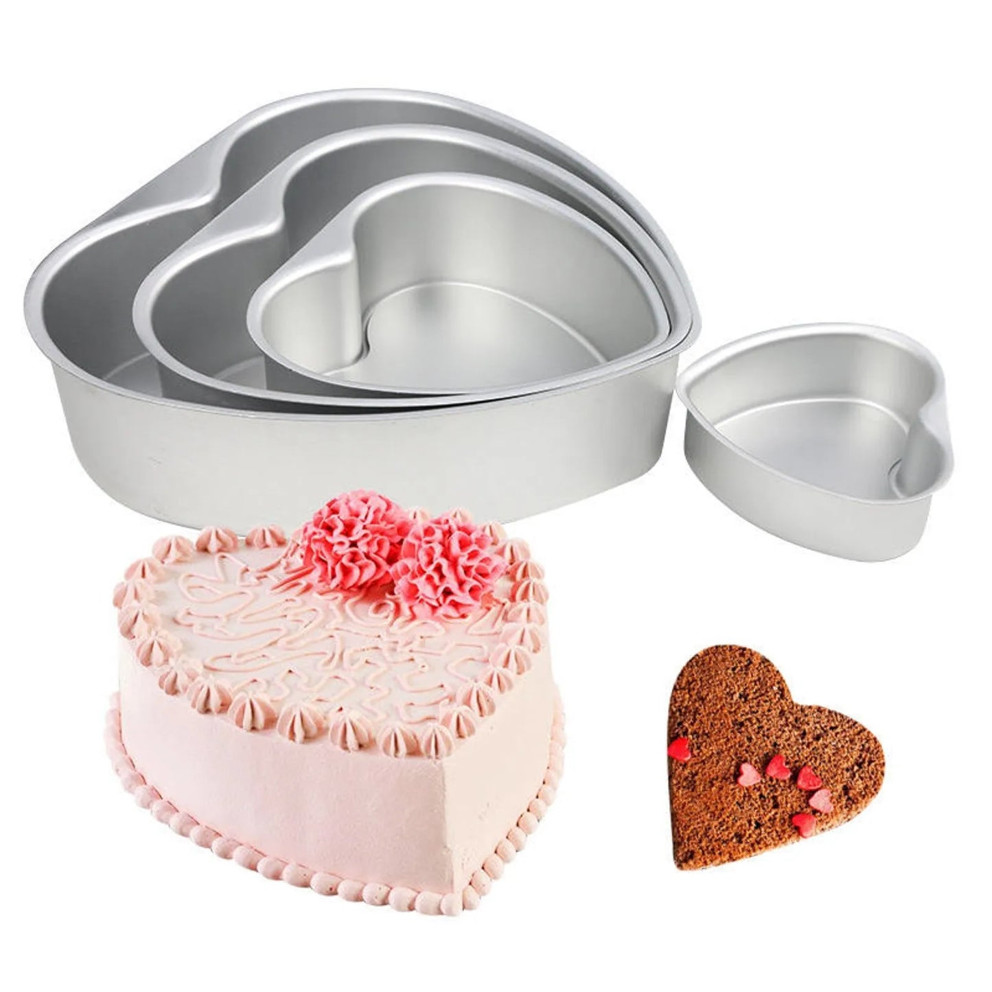 4/6/8/10 Inch Heart-Shaped Aluminum Cake Mold