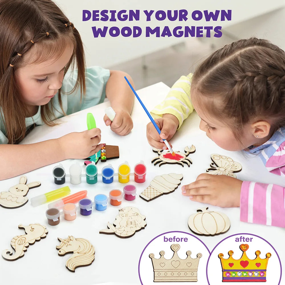 DIY Wooen Magnets Kit for Kids