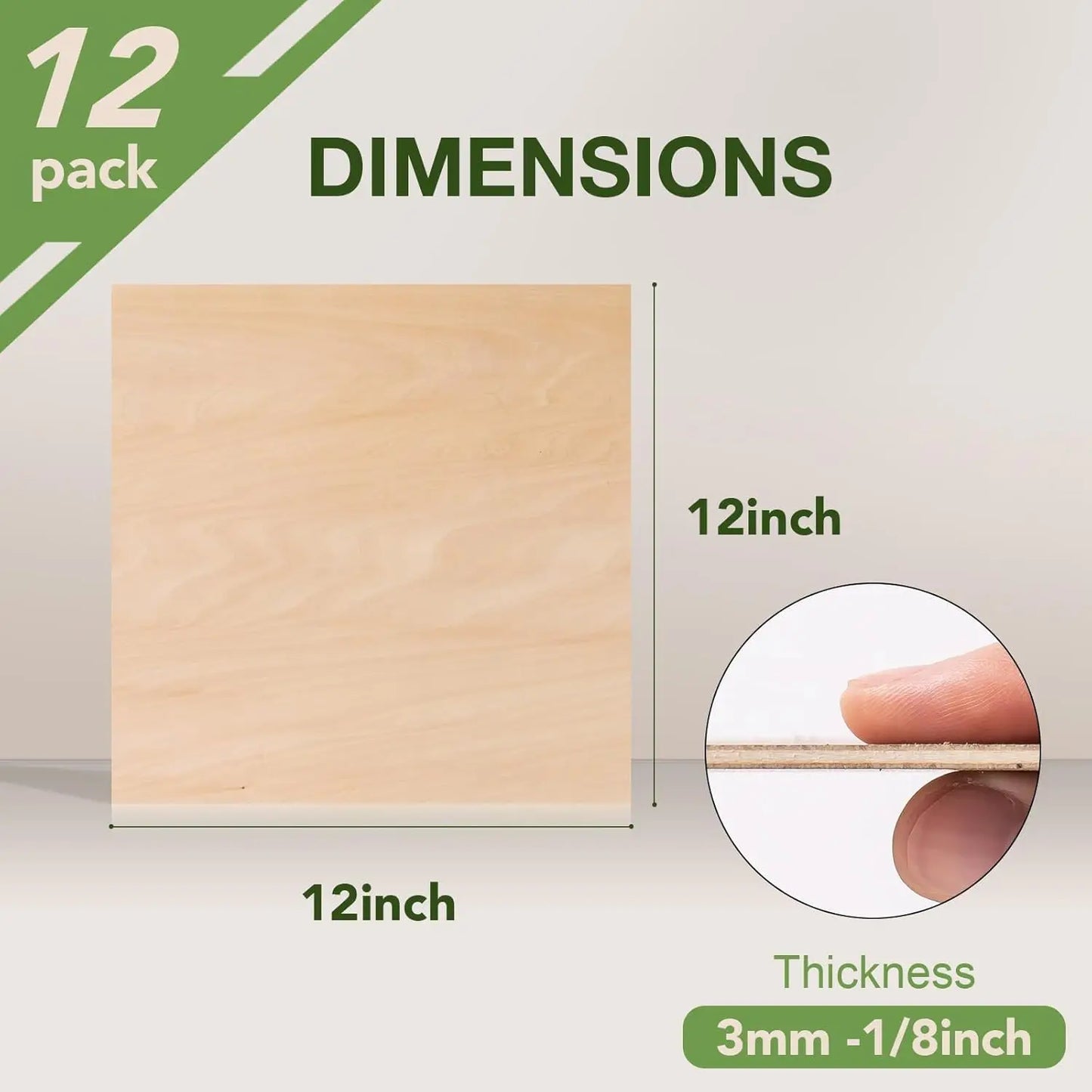 Robotime 12-Pack 3mm Basswood