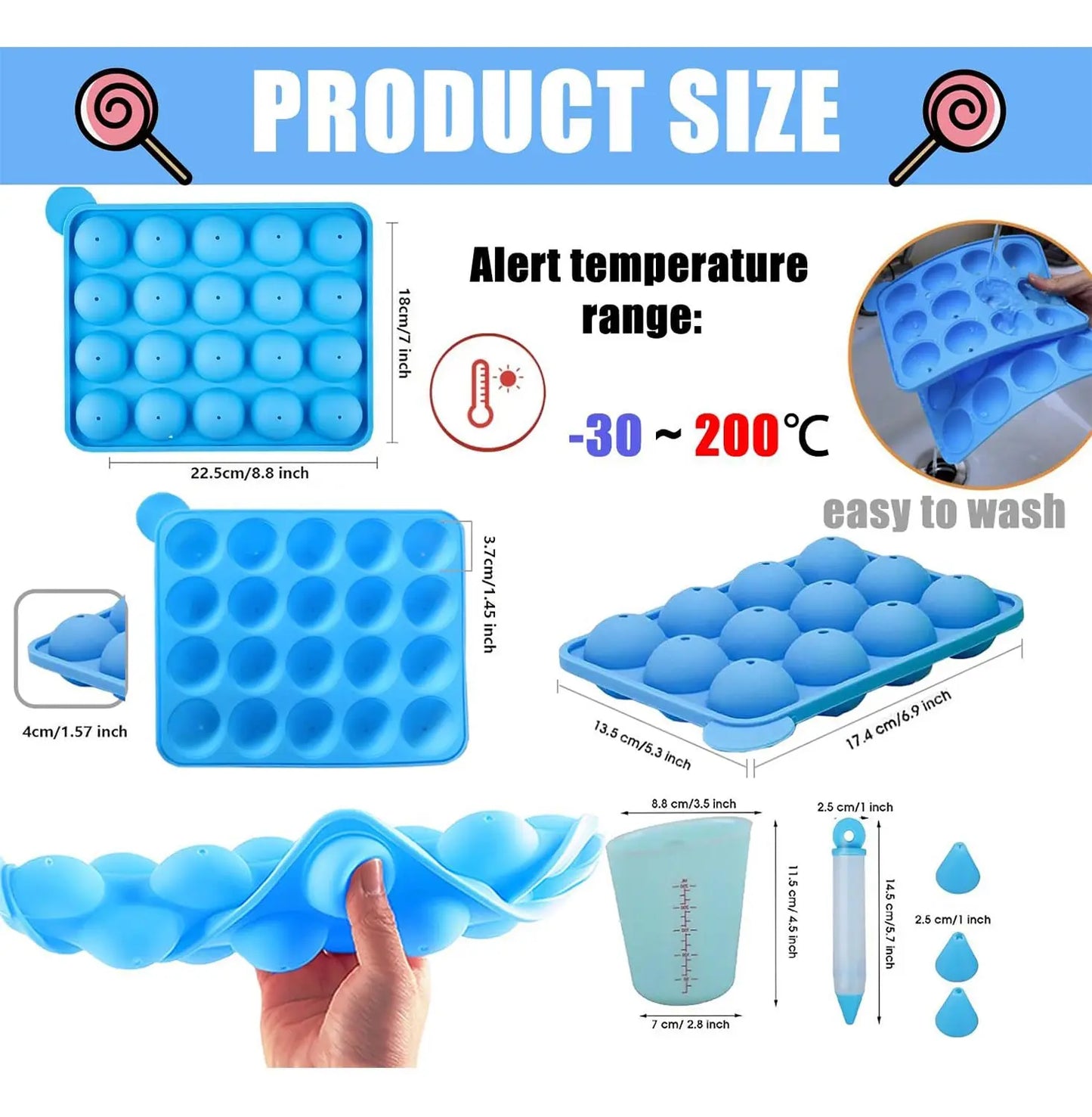 Cake Pop Maker Kit Silicone Lollipop Molds