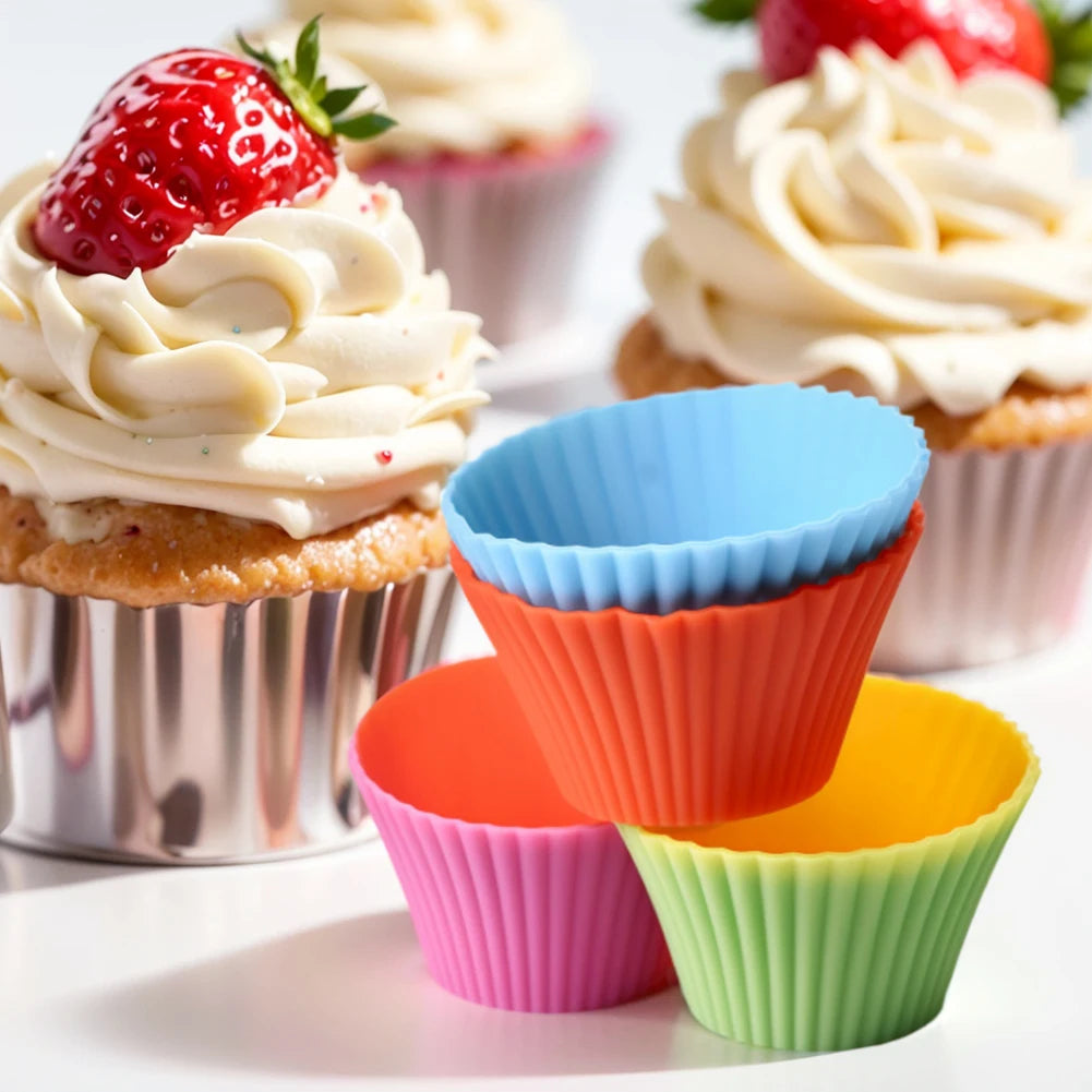 12 Pcs Reusable Silicone Baking Muffin Cup