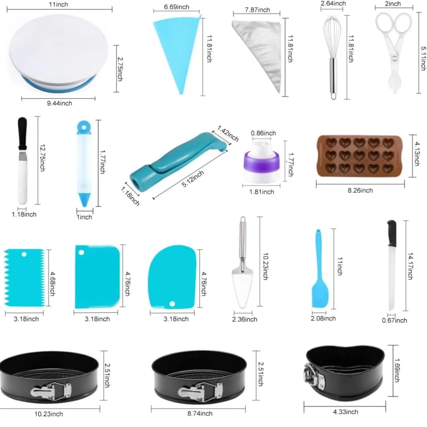 Cake Decorating Kit 3 Packs Springform Pans