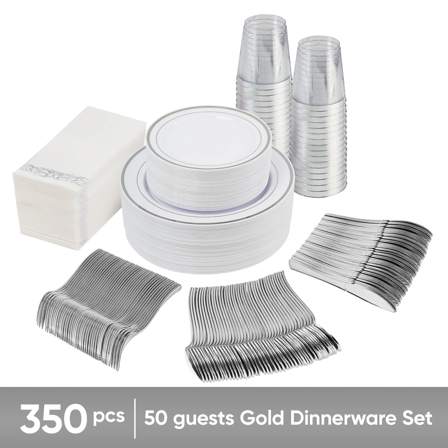 350/700 Pieces Of Disposable Plastic Tableware