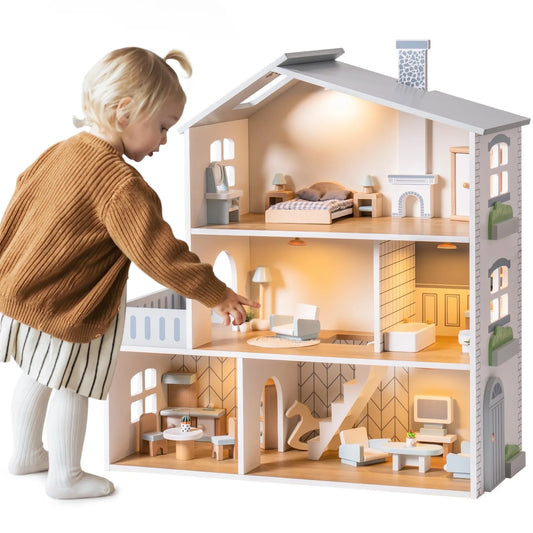 Robotime Robud Wooden Dollhouse 6 Rooms