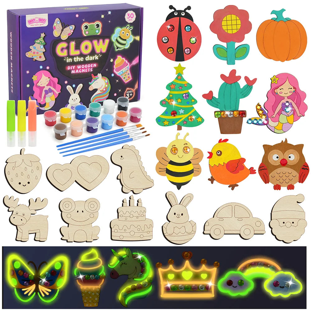 DIY Wooen Magnets Kit for Kids