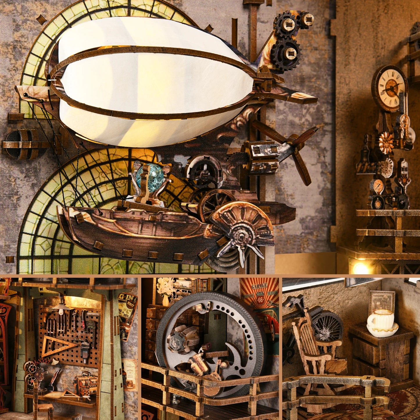 DIY Wooden Puzzle Balloon Studio Ship