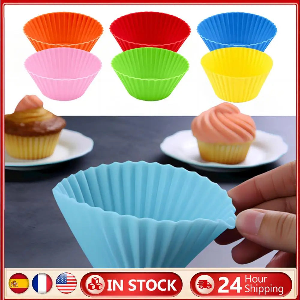 12 Pcs Reusable Silicone Baking Muffin Cup