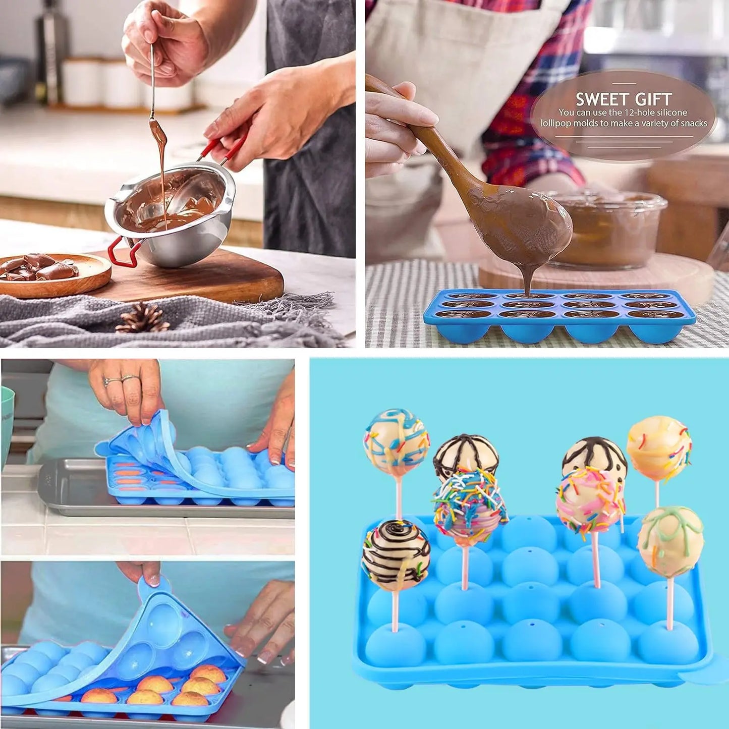 Cake Pop Maker Kit Silicone Lollipop Molds