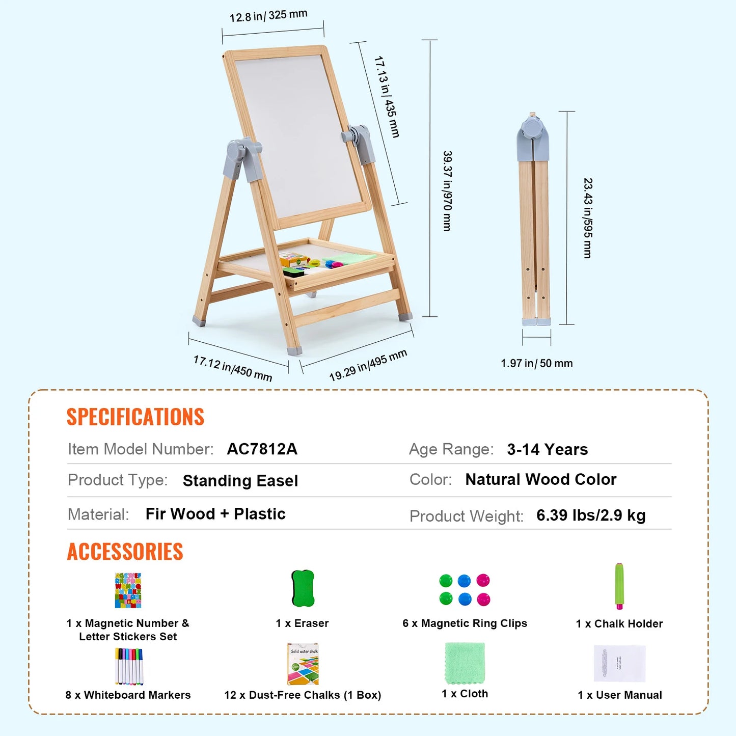Standing Magnetic Drawing Board WordPad Art Easel
