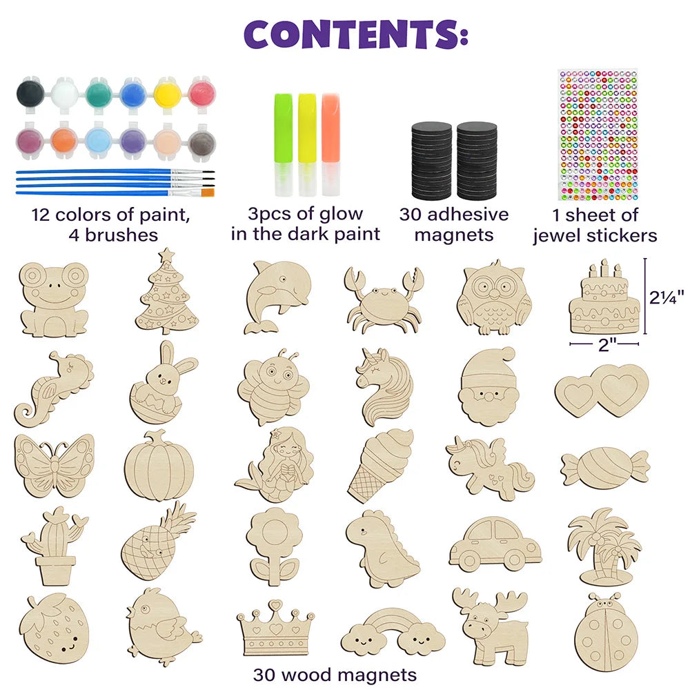 DIY Wooen Magnets Kit for Kids