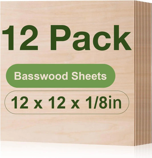 Robotime 12-Pack 3mm Basswood